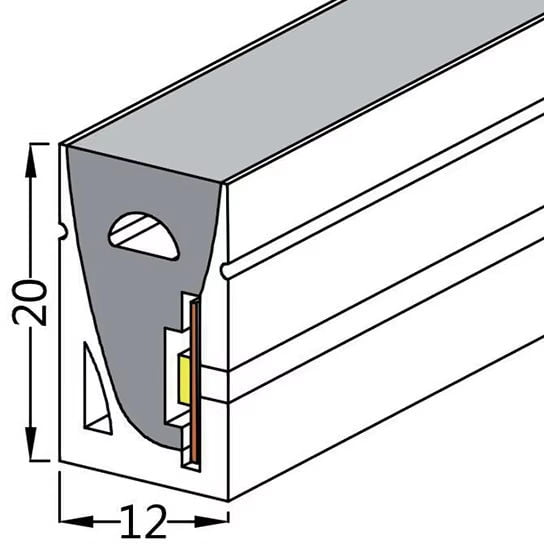 1220 Side view Silicone tube