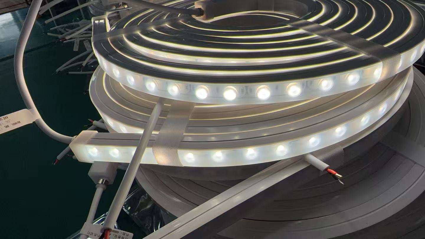 LED neon flex weathering comparison LED neon flex installation outdoors