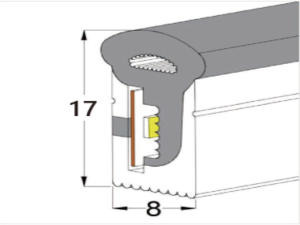 0817 Top View Silicone Neon Flex Sleeve for 8mm PCB
