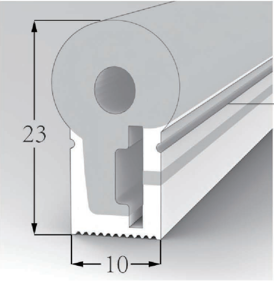1023 Top View Silicone Neon Flex Sleeve for 10mm PCB