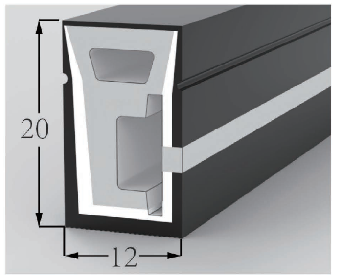 1220 Top View Silicone Neon Flex Sleeve for 10mm PCB