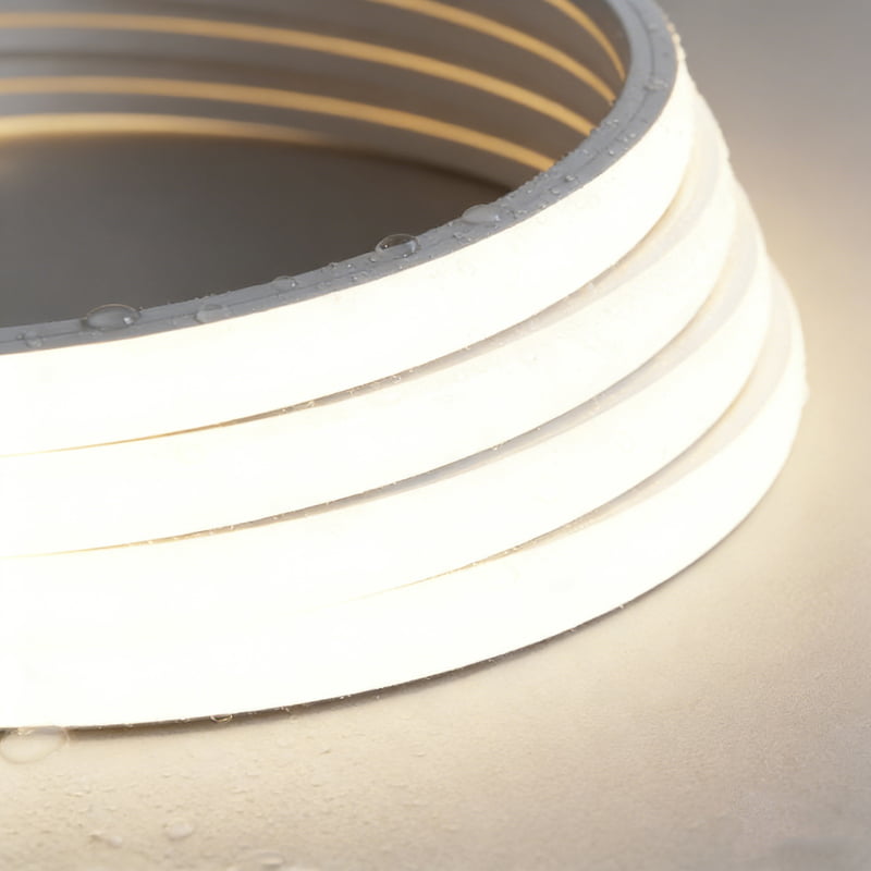 Silicone LED strip installation showing even diffusion