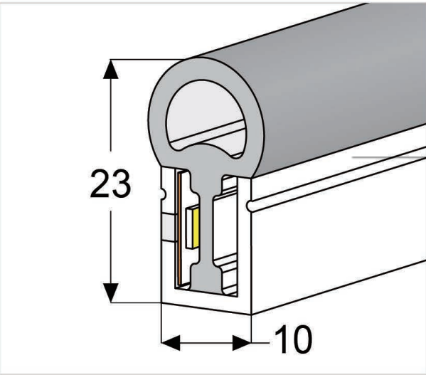 1023 Top View Silicone Neon Flex Sleeve for 10mm PCB