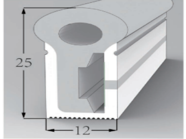 1225 Top View Silicone Neon Flex Sleeve for 12mm PCB