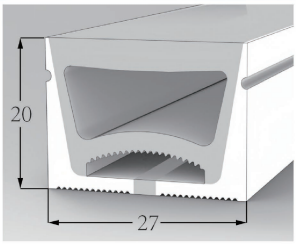 2720 Top View Silicone Neon Flex Sleeve for 15mm PCB