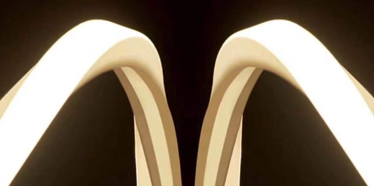 3D LED neon flex strip showing multi-directional bending capability 3D bendable LED neon flex strip