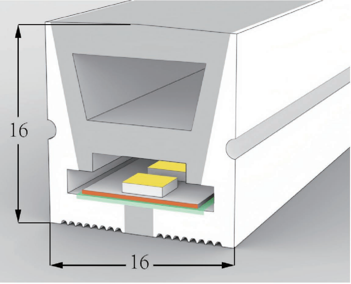 1616 Top View Silicone Neon Flex Sleeve for 10/12mm PCB