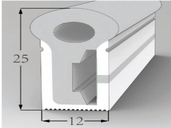 1225 Top View Silicone Neon Flex Sleeve for 12mm PCB