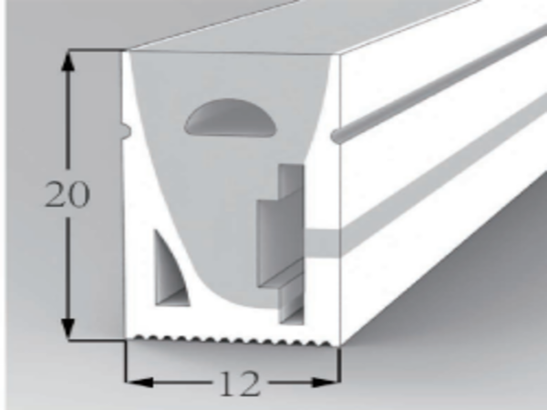 1220 Top View Silicone Neon Flex Sleeve for 10mm PCB