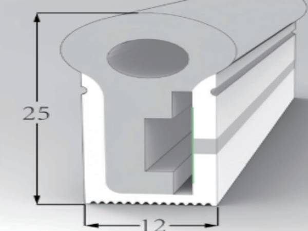 1225 Top View Silicone Neon Flex Sleeve for 12mm PCB