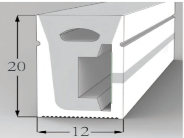 1220 Top View Silicone Neon Flex Sleeve for 12mm PCB