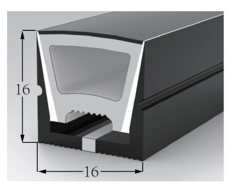 1616 Top View Silicone Neon Flex Sleeve for 10mm PCB