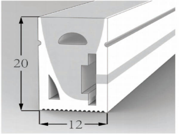1220 Top View Silicone Neon Flex Sleeve for 10mm PCB