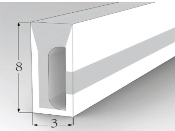 0308 Top View Silicone Neon Flex Sleeve for 5mm PCB