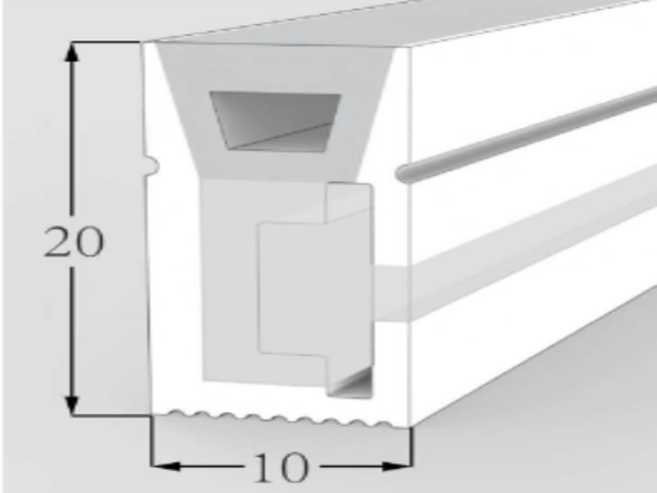 1020 Top View Silicone Neon Flex Sleeve for 10mm PCB