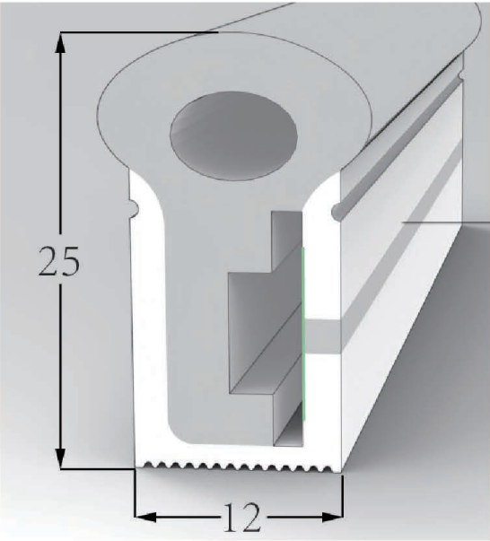 1025 Top View Silicone Neon Flex Sleeve for 12mm PCB