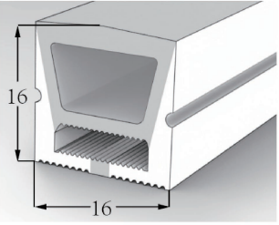 1616 Top View Silicone Neon Flex Sleeve for 10mm PCB