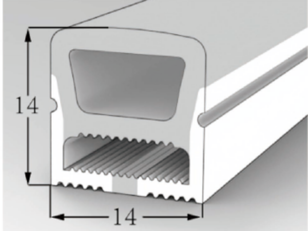 1414 Top View Silicone Neon Flex Sleeve for 10mm PCB