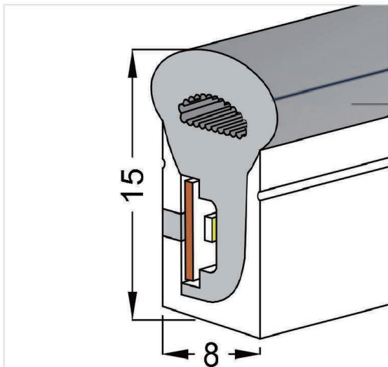 0815 Top View Silicone Neon Flex Sleeve for 5mm PCB