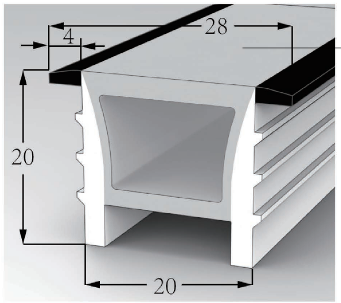 2020 Top View Silicone Neon Flex Sleeve for 10/12mm PCB