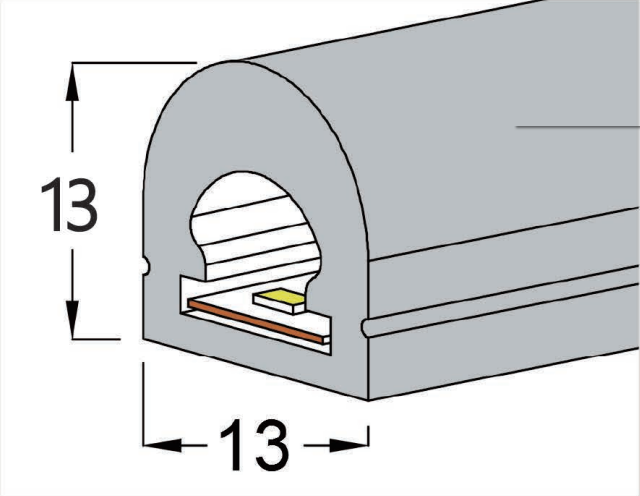 1313 Top View Silicone Neon Flex Sleeve for 8mm PCB
