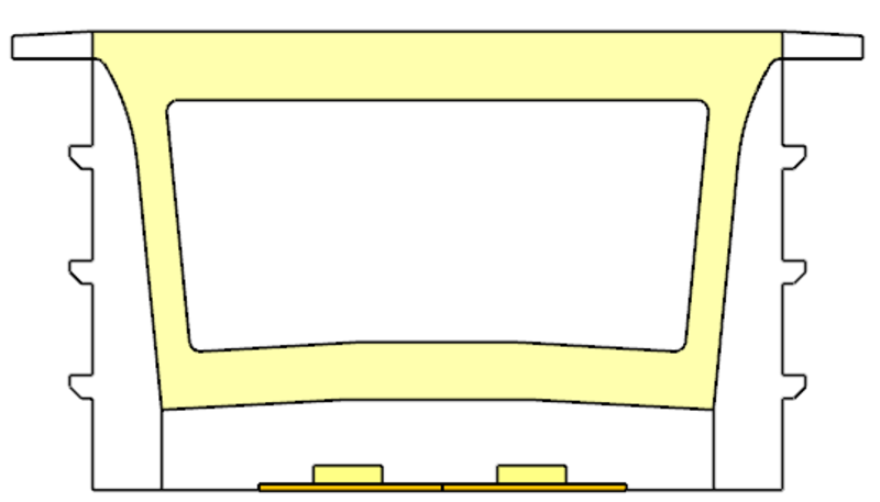 3020 Top View Silicone Neon Flex Sleeve for 15mm PCB