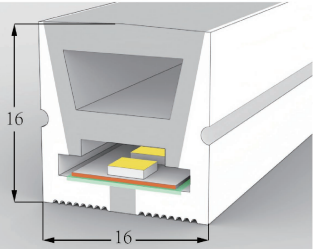 1616 Top View Silicone Neon Flex Sleeve for 10/12mm PCB