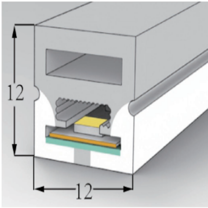 1212 Top View Silicone Neon Flex Sleeve for 8mm PCB