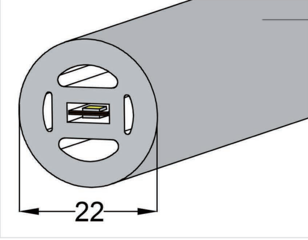 φ22 Top View Silicone Neon Flex Sleeve for 6mm PCB