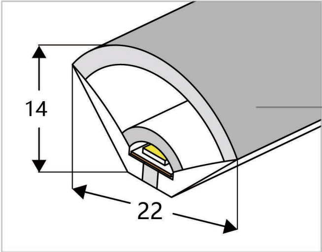 V22 Top View Silicone Neon Flex Sleeve for 5mm PCB