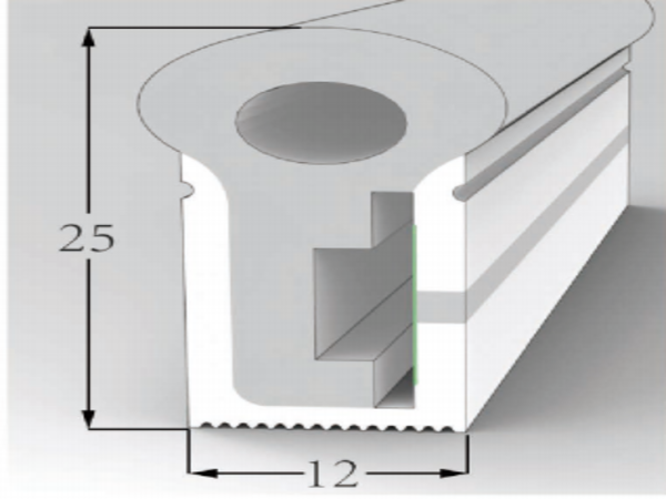 1225 Top View Silicone Neon Flex Sleeve for 12mm PCB