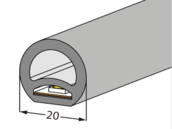 φ20 Top View Silicone Neon Flex Sleeve for 10mm PCB