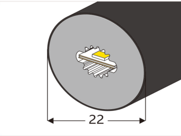 φ22 Top View Silicone Neon Flex Sleeve for 8mm PCB