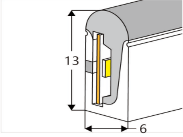 0613 Top View Silicone Neon Flex Sleeve for 8mm PCB