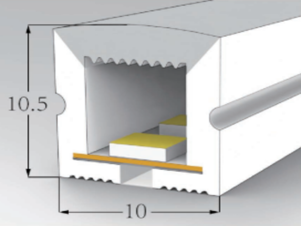1010 Top View Silicone Neon Flex Sleeve for 8mm PCB