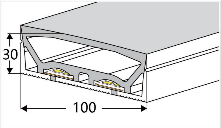 10030 Top View Silicone Neon Flex Sleeve for 20*2mm PCB