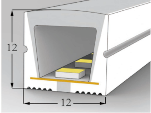 1212 Top View Silicone Neon Flex Sleeve for 8/10mm PCB