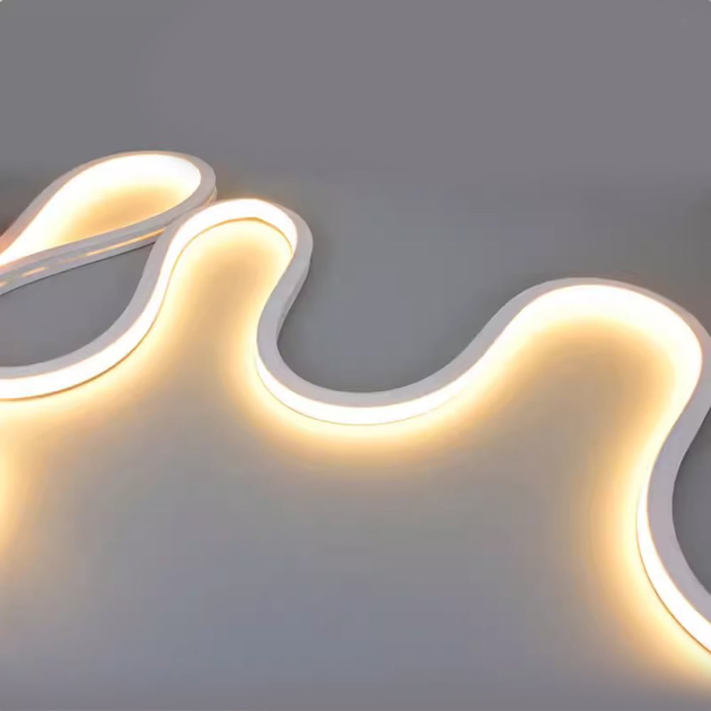 LED neon flex installation showing proper waterproofing