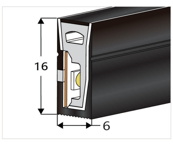 0616 Top View Silicone Neon Flex Sleeve for 8mm PCB