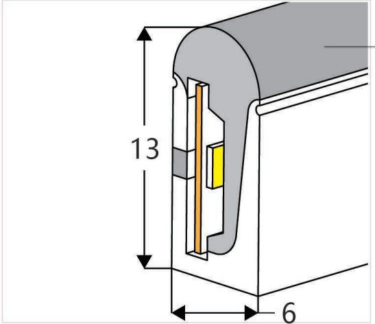 0613 Top View Silicone Neon Flex Sleeve for 8mm PCB