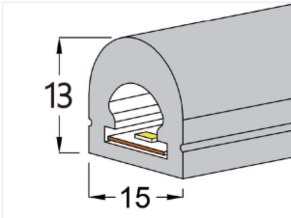 1315 Top View Silicone Neon Flex Sleeve for 10mm PCB