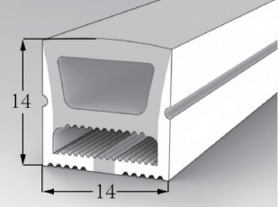 1414 Top View Silicone Neon Flex Sleeve for 10mm PCB