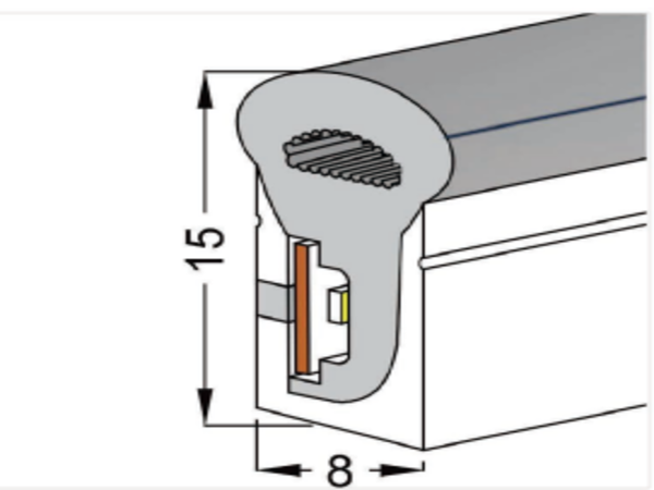 0815 Top View Silicone Neon Flex Sleeve for 5mm PCB