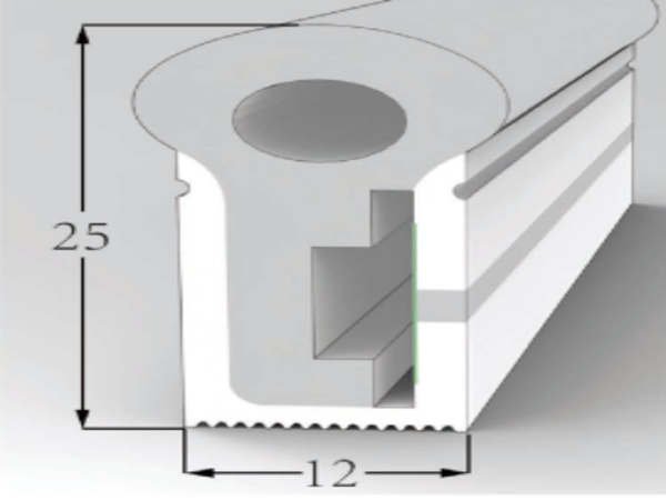 1025 Top View Silicone Neon Flex Sleeve for 12mm PCB