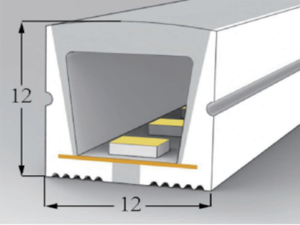 1212 Top View Silicone Neon Flex Sleeve for 8/10mm PCB