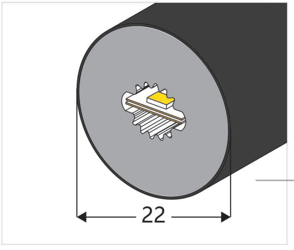 φ22 Top View Silicone Neon Flex Sleeve for 8mm PCB