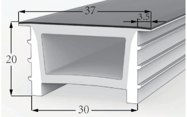 3020 Top View Silicone Neon Flex Sleeve for 15mm PCB