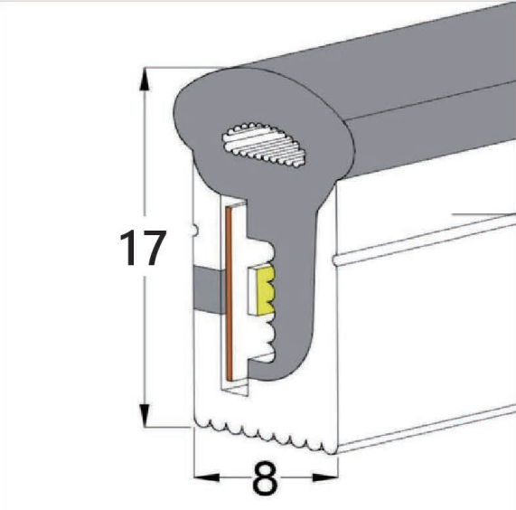 0817 Top View Silicone Neon Flex Sleeve for 8mm PCB