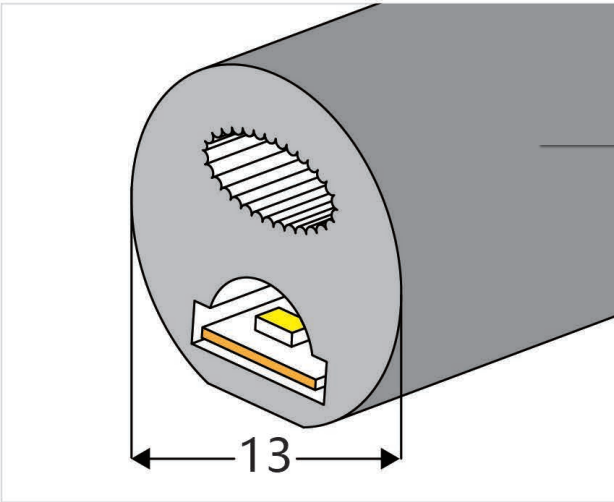 φ13 Top View Silicone Neon Flex Sleeve for 5mm PCB