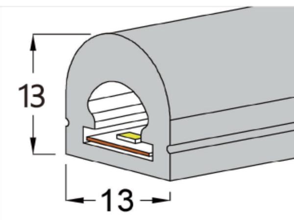 1313 Top View Silicone Neon Flex Sleeve for 8mm PCB
